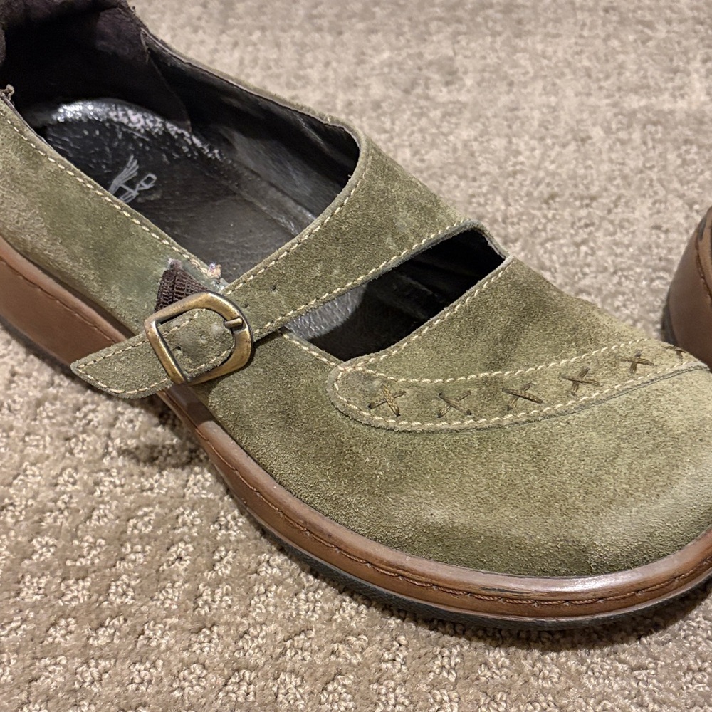 Dansko Olive Green Flats with Buckle